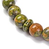 Natural Unakite Beads Stretch Bracelets BJEW-A025-01M-3