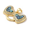 Rack Plating Brass Micro Pave Cubic Zirconia with Synthetic Opal Pendants KK-D088-36G-3