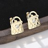 Brass & Glass Hoop Earrings EJEW-Q014-12G-1