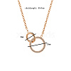 Stainless Steel Crystal Rhinestone Double Circle Pendant Necklaces XS3951-2-1