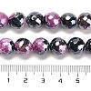 Electroplated Natural Fire Crackle Agate Round Beads Strands G-G0006-A02-07-5