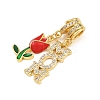 Mother's Day Brass Micro Pave Clear Cubic Zirconia Pendants CU-CBAD306-16G-01-2