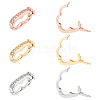 Olycraft 6Pcs 3 Colors Rack Plating Brass Micro Pave Cubic Zirconia Twister Clasps ZIRC-OC0001-08-1