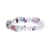 Natural Fluorite Chips Beaded Jewelry Set SJEW-JS01232-02-4