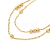 Ion Plating(IP) 304 Stainless Steel Ball Double Layer Necklaces for Women NJEW-S004-05G-2