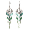 Glass Beaded Flower Tassel Chandelier Earrings EJEW-TA00225-01-1