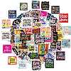 50Pcs Paper Self-Adhesive Picture Stickers AJEW-S036-07-2