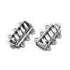 Anti-Tarnish Rhodium Plated 925 Sterling Silver Box Clasps STER-L057-017P-5