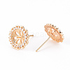 Brass Micro Pave Clear Cubic Zirconia Stud Earrings Findings KK-T062-123G-NF-2
