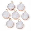 Electroplate Druzy Resin Pendants RESI-S366-02F-1