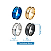 4 Colors Stainless Steel Grooved Finger Ring Settings STAS-TA0001-26D-7
