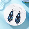 Synthetic Spinel Rhombus Dangle Earrings EJEW-MZ00632-03-1