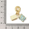 Brass Enamel European Dangle Charms KK-R002-22G-03-3