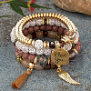 Boho Style Wood Beaded Stretch Bracelet Sets for Women WGE3C3B-48-1