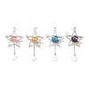4Pcs 4 Styles Natural Amethyst & Green Jade & Hemimorphite & Heated Citrine Pendants PALLOY-TA00444-1