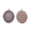 Tibetan Style Alloy Oval Pendant Cabochon Settings LS-X-TIBE-473-R-NR-1