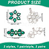 ARRICRAFT 4Pcs 2 Style Flower Glass Rhinestone Shoe Decoration AJEW-AR0001-79B-2