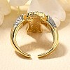 Brass Micro Pave Clear Cubic Zirconia Cuff Rings RJEW-U035-02GP-03-3