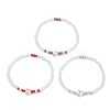 3Pcs Electroplate Glass Beads Stretch Bracelet set for Women BJEW-JB11397-4