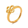 Rack Plating Brass Hollow Out Flower Adjustable Ring for Women RJEW-C048-05G-1