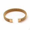 304 Stainless Steel Flat Mesh Chains Shape Open Cuff Bangle for Women BJEW-C0033-06G-3