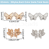 WADORN 8 Sets 4 Styles Butterfly Alloy Adjustable Jean Button Pins DIY-WR0003-44-2