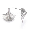 Brass Micro Pave Cubic Zirconia Ear Studs EJEW-P268-04P-3