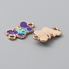 Alloy Indigo Enamel Connector Charms ENAM-CJC0019-01B-2