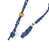 Adjustable Braided Waxed Cord Macrame Pouch Necklace Making MAK-WH0009-02F-2