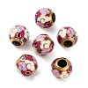 Golden Plated Alloy Enamel European Beads FIND-E046-01G-1