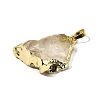 Raw Rough Natural Dyed Quartz Crystal Pendants G-G895-05LG-04-2