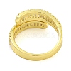 Brass Micro Pave Clear Cubic Zirconia Adjustable Finger Rings for Women RJEW-B069-10G-3