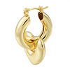 Brass Heart Dangle Hoop Earrings for Women EJEW-N011-86LG-2