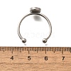 304 Stainless Steel Open Cuff Ring Components STAS-M057-01B-P-3