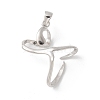 1Pc Rhodium Plated 925 Sterling Silver 2 Prongs Pendant Blank Cabochon Settings FIND-GO0001-76-1
