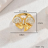 Exaggerated European and American Bowknot Brass Micro Pave Clear Cubic Zirconia Finger Rings for Women QU2931-1-1