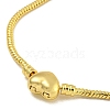 2.5mm Rack Plating Heart Brass European Style Round Snake Chain Bracelets for Jewelry Making BJEW-B106-17G-3