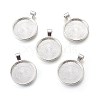 Flat Round Alloy Pendant Cabochon Settings LS-PALLOY-A15654-S-1
