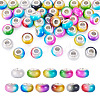 44Pcs 11 Colors Two Tone Opaque Resin Rondelle European Beads RESI-TA0005-48-1