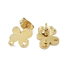 Clover Ion Plating(IP) 304 Stainless Steel Stud Earring Findings STAS-I206-100G-2