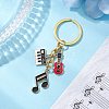 Music Theme Alloy Enamel Pendant Keychain KEYC-JKC01124-1