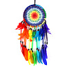 Polyester Thread Woven Net/Web with Feather Pendant Decoration HJEW-PW0001-037-2