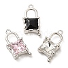 Rack Plating Alloy Rhinestone Pendants PALLOY-P303-10P-1