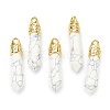 Bullet Natural Howlite Pointed Pendants G-E332-C22-G-2