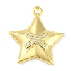 Cross Theme Real 18K Gold Plated Brass Micro Pave Clear Cubic Zirconia Pendants KK-L219-06G-05-1