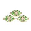 Rack Plating Brass Micro Pave Clear Cubic Zirconia Horse Eye Connector Charms KK-U032-28G-1