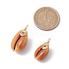 Natural Cowrie Shell Pendants PALLOY-JF03316-06-2