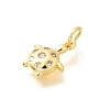 Brass Micro Pave Cubic Zirconia Pendants KK-Q040-02J-G-2