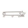 Star Brass Brooch Findings KK-Z132-01P-02-1
