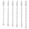 6Pcs 6 Styles Brass Ends with Chain FIND-PH0060-21P-1